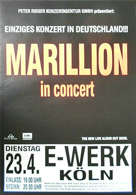 Concert Poster: E-Werk, Cologne - 23.04.1996