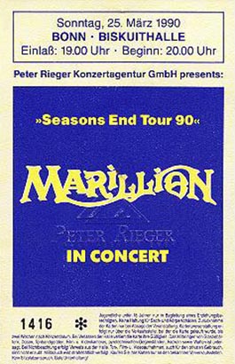 Ticket: Biskuithalle, Bonn - 25.03.1990